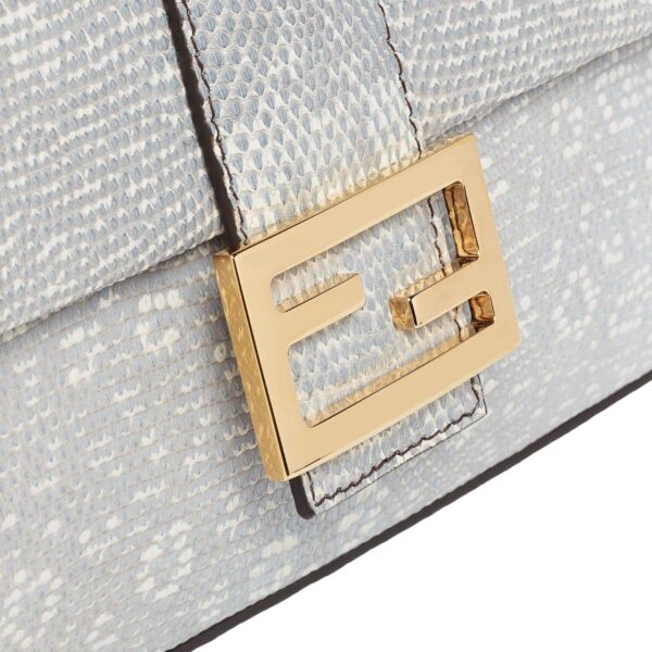 Fendi Baguette 1997 White Lizard Leather Bag - Image 2
