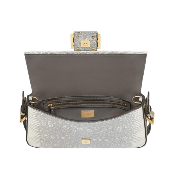 Fendi Baguette 1997 White Lizard Leather Bag - Image 3