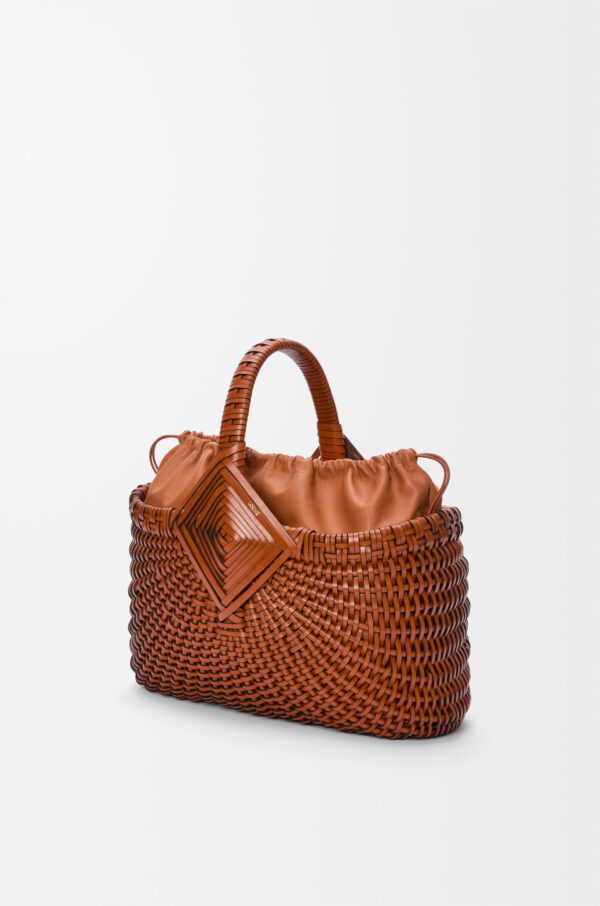 LOEWE Diamond Square Basket Bag in Tan Calfskin - Image 3