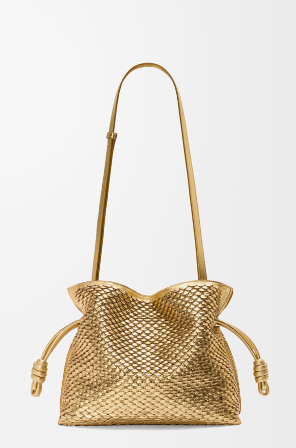 LOEWE Flamenco Clutch in Gold Laminated Lambskin - Image 5