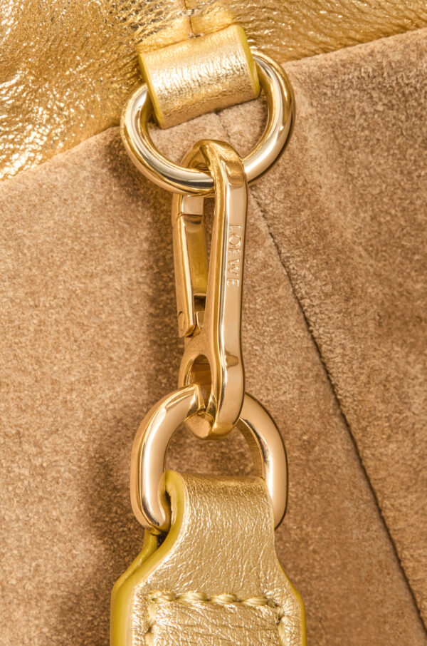 LOEWE Flamenco Clutch in Gold Laminated Lambskin - Image 3