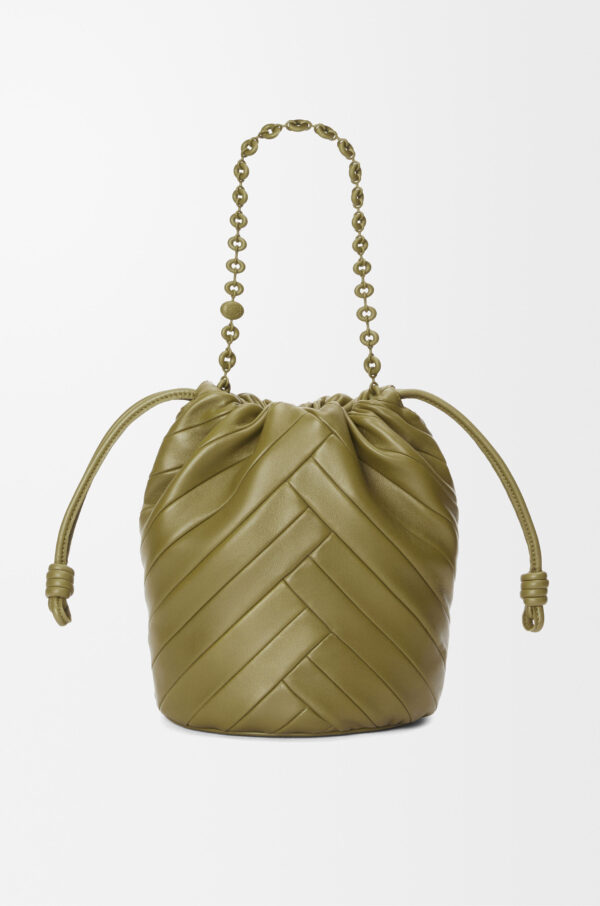 LOEWE Flamenco Purse Medium in Olive Mellow Nappa Lambskin - Image 5