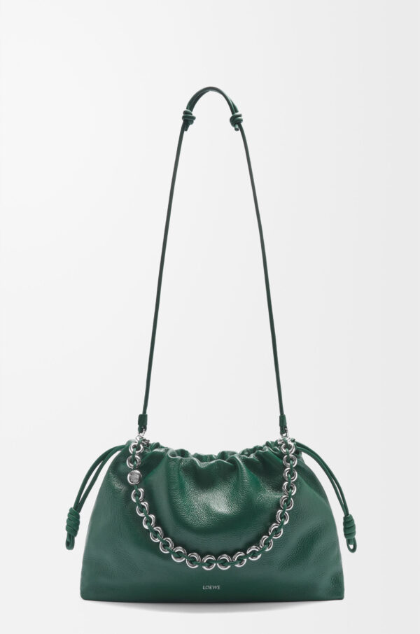 LOEWE Flamenco Purse Large in Evergreen Deerskin - Image 4