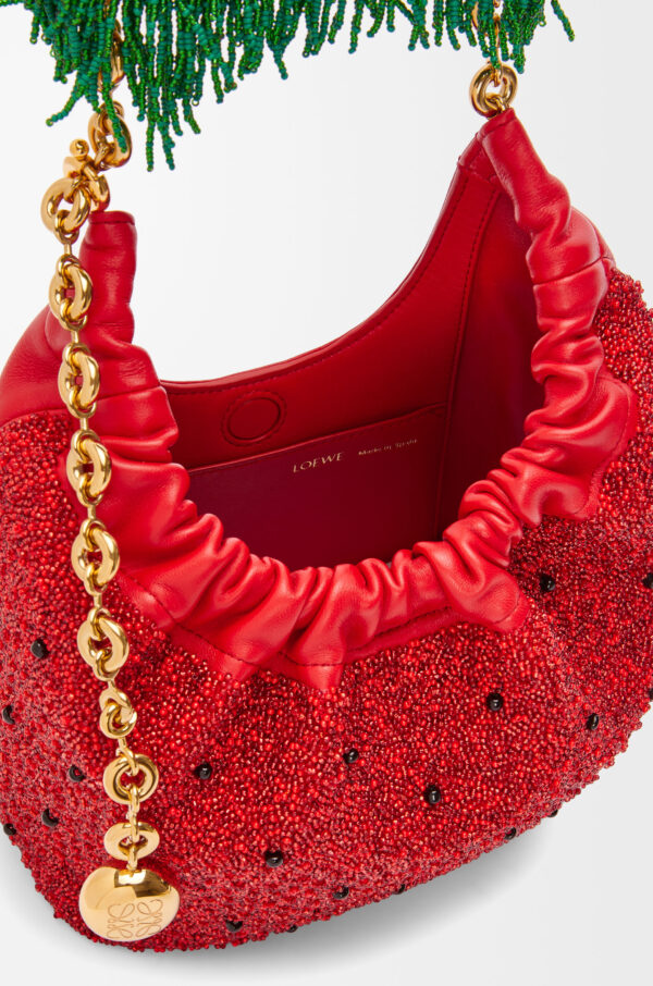 LOEWE Squeeze Mini Bag in Red Beaded Leather - Image 3