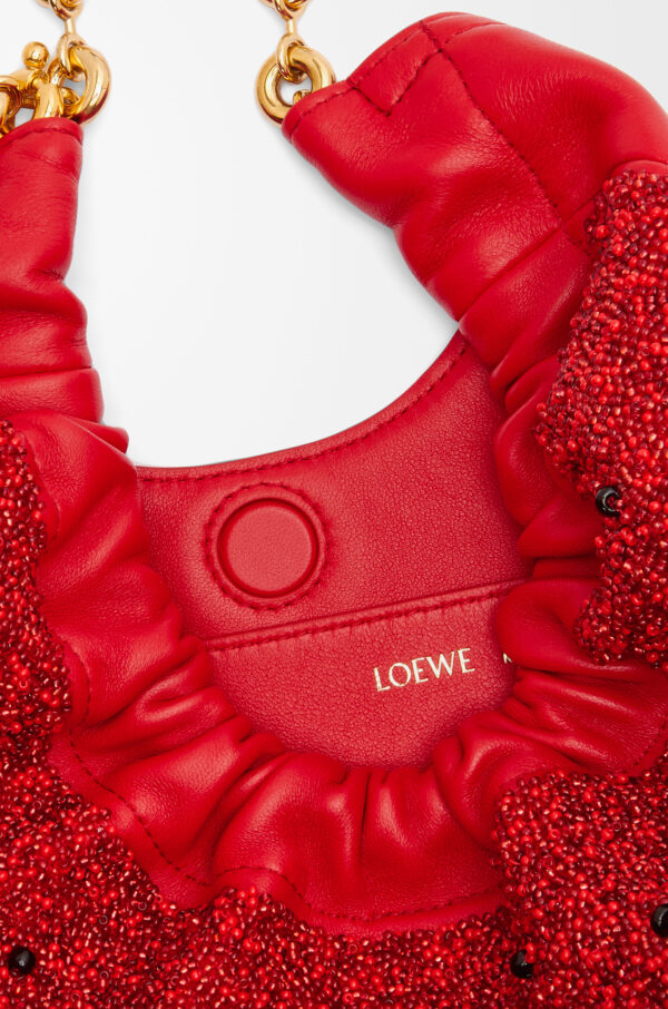 LOEWE Squeeze Mini Bag in Red Beaded Leather - Image 2