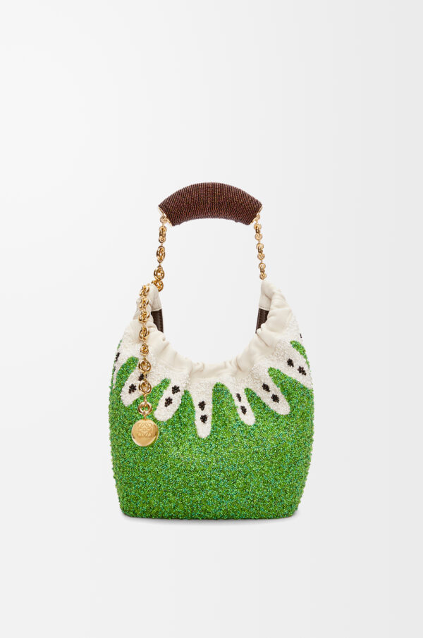 LOEWE Squeeze Mini Bag in Green Beaded Leather