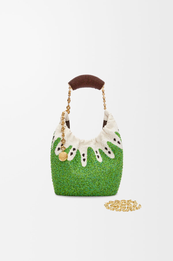 LOEWE Squeeze Mini Bag in Green Beaded Leather - Image 4