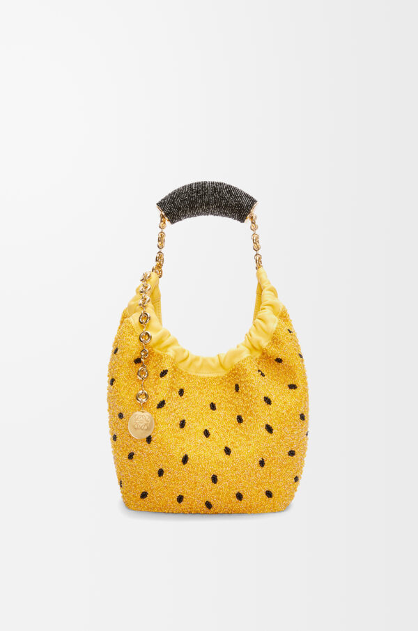 LOEWE Squeeze Mini Bag in Yellow Beaded Leather