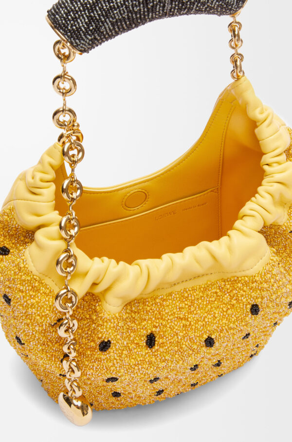 LOEWE Squeeze Mini Bag in Yellow Beaded Leather - Image 3