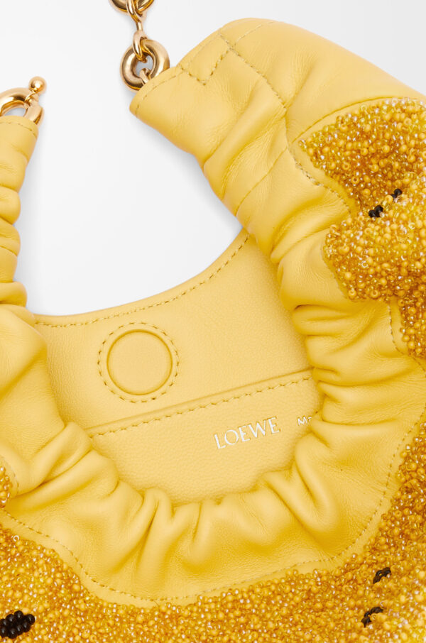 LOEWE Squeeze Mini Bag in Yellow Beaded Leather - Image 4
