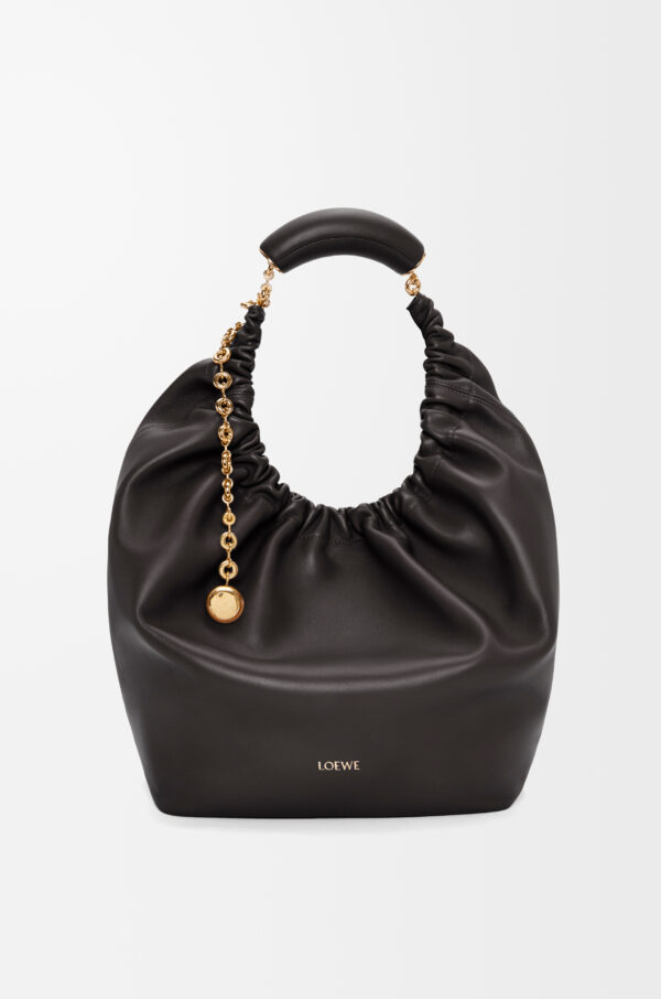 LOEWE Squeeze Medium Bag in Black Mellow Nappa Lambskin